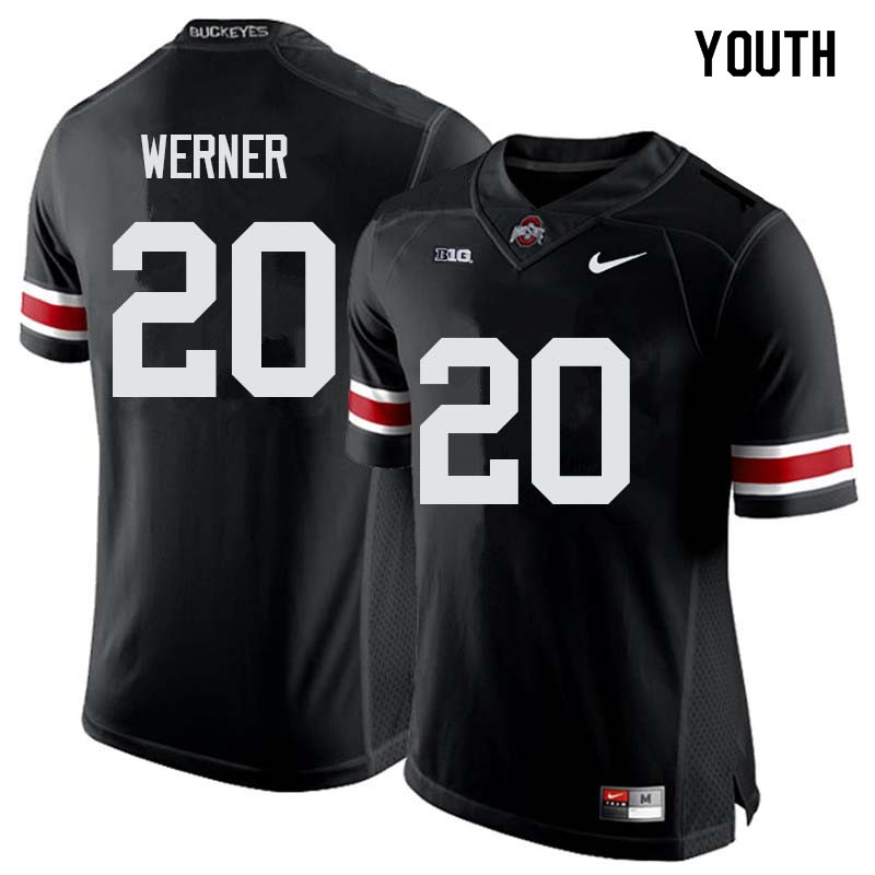 Ohio State Buckeyes Pete Werner Youth #20 Black Authentic Stitched College Football Jersey